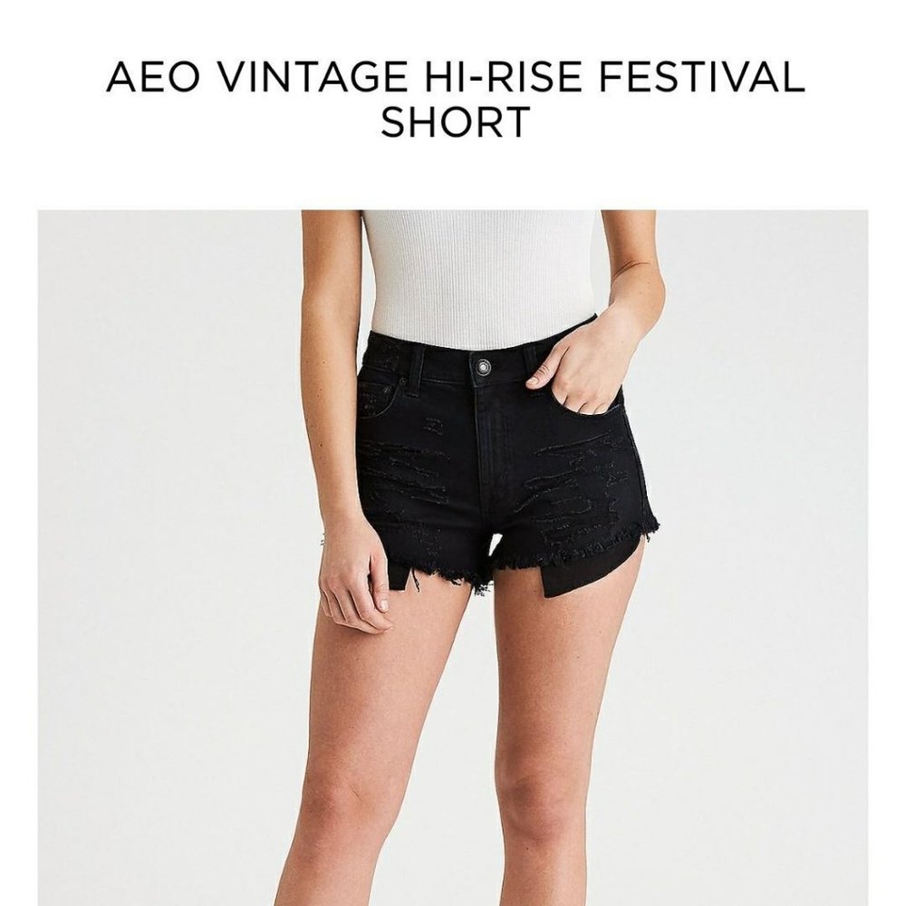American Eagle Destroyed High Waisted Shorts